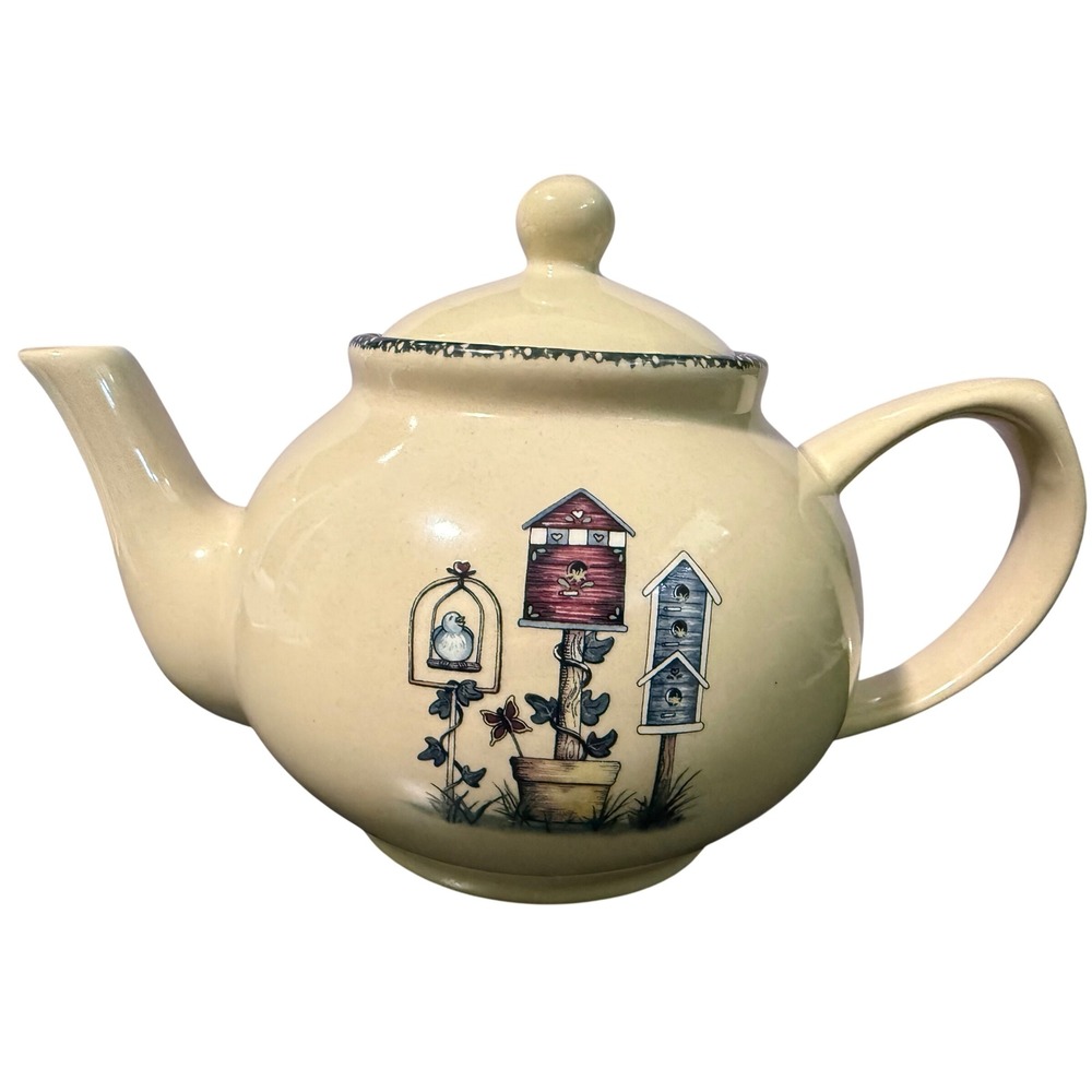 Home & Garden Party Ltd 2002 Birdhouse Ceramic Tea pot Vintage Country Style